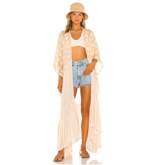 Free People Other - Free People Kenna Kimono Duster Boho Beach Cover Up Long Cardigan